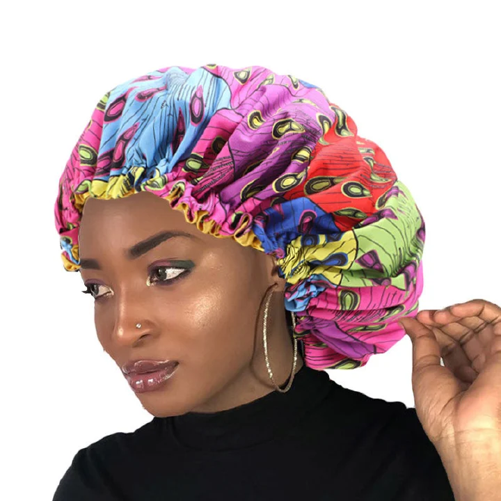 Satin sleep cap sleeping bonnet hair hat headwear scarf silk hair wrap night wear hats headscarf caps silk hair caps shower cap for women long braid with comfort adjustable band women girl  gift