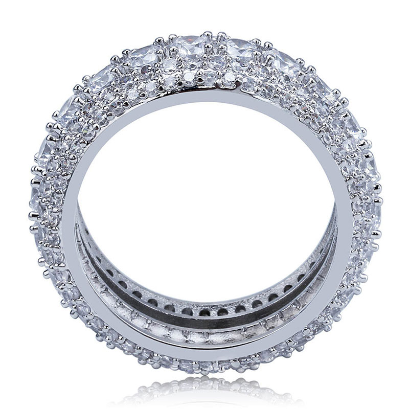 1 pcs 18K golden plated rings bling bling iced out rings for man hiphop Zircon ring hip hop fashion engagement party ring for lady/women men jewelry