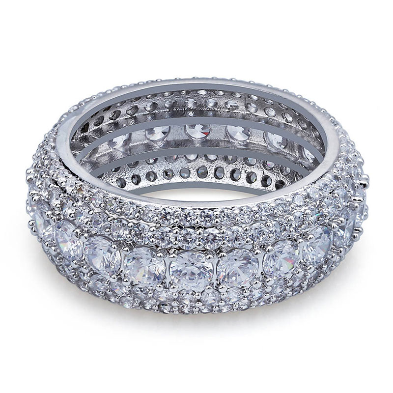 1 pcs 18K golden plated rings bling bling iced out rings for man hiphop Zircon ring hip hop fashion engagement party ring for lady/women men jewelry