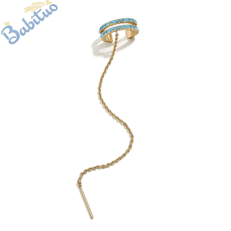 Babituo ZC cuff earrings thread chain earing rhinestone tassel earrings for women free delivery