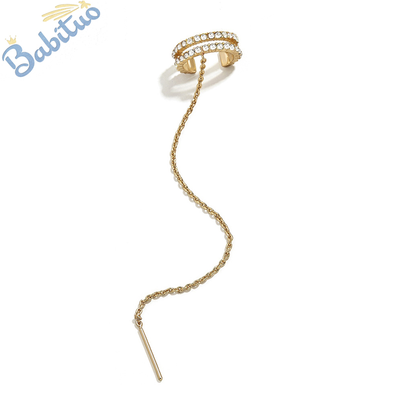 Babituo ZC cuff earrings thread chain earing rhinestone tassel earrings for women free delivery