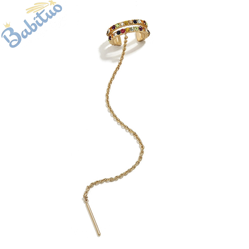 Babituo ZC cuff earrings thread chain earing rhinestone tassel earrings for women free delivery