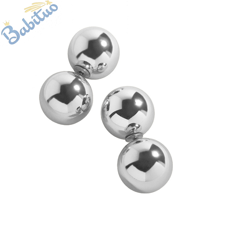 Babituo classic ball earrings stud double sided earring trendy women fashion jewellery accessories