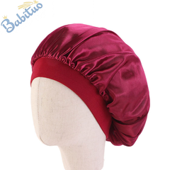 Babituo Baby kids girl boy satin head wraps Caps bonnie head cover bonnet hair health 27cm red 13cm/27cm