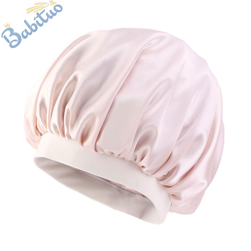 Babituo satin silk sleeping bonnet sleeping hair hats head wraps Headscarf caps sleeping wear bonnet turban Hats&Caps with comfortable band for wome girl braids gift