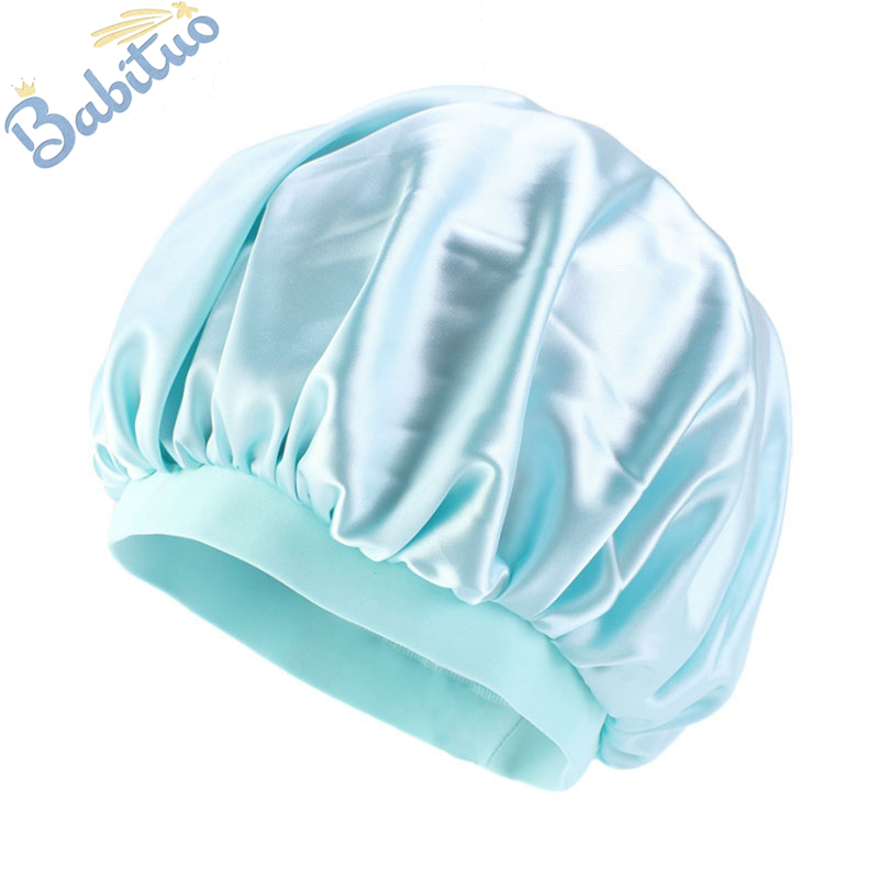 Babituo satin silk sleeping bonnet sleeping hair hats head wraps Headscarf caps sleeping wear bonnet turban Hats&Caps with comfortable band for wome girl braids gift