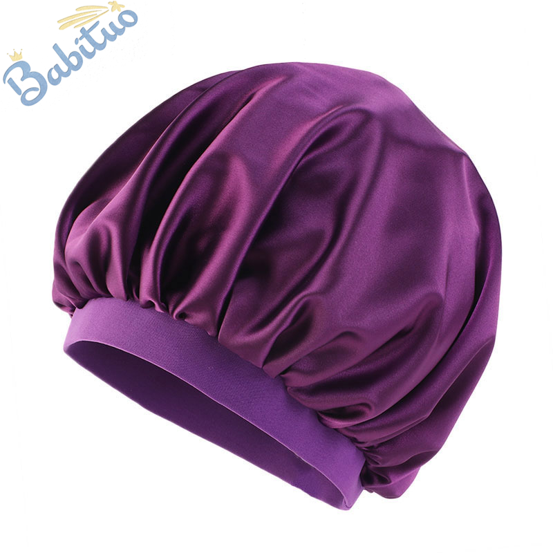 Babituo satin silk sleeping bonnet sleeping hair hats head wraps Headscarf caps sleeping wear bonnet turban Hats&Caps with comfortable band for wome girl braids gift