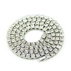 18 inch Men women diamond iced out Hiphop tennis chain necklace silver plated iced out rhinestone bling bling hip hop street hipster fashion chain men women jewelry party jewelry Silver 18 inch