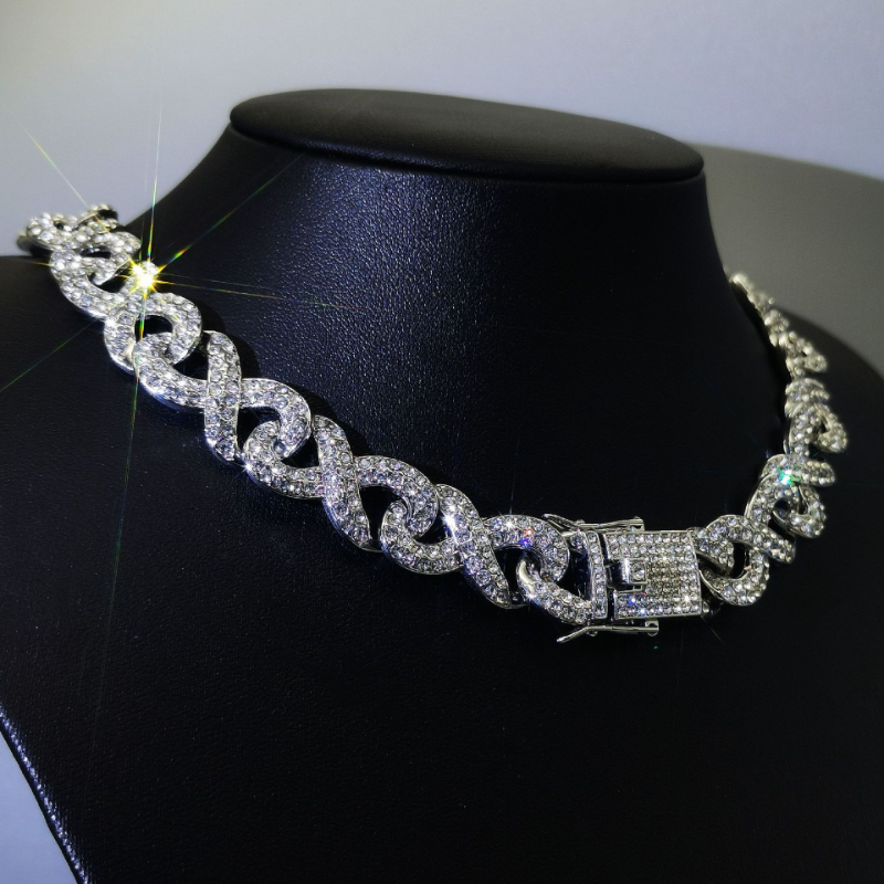 man/woman diamond chain necklace rapper luxury hip hop chain necklace link iced out bling bling CZ cuban link chain jewelry valentine gifts for her/him party fashion jewelry accesorries jewelry