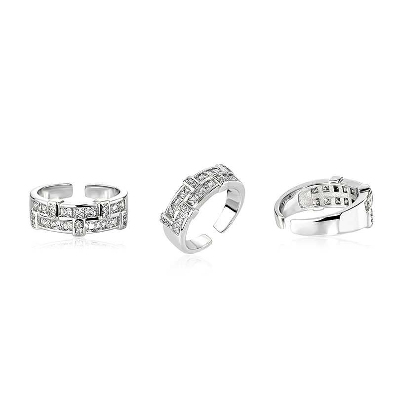 Engagement ring inlaid with ZA stone open ring with adjustable size for lady/women/men body fashion jewelry design