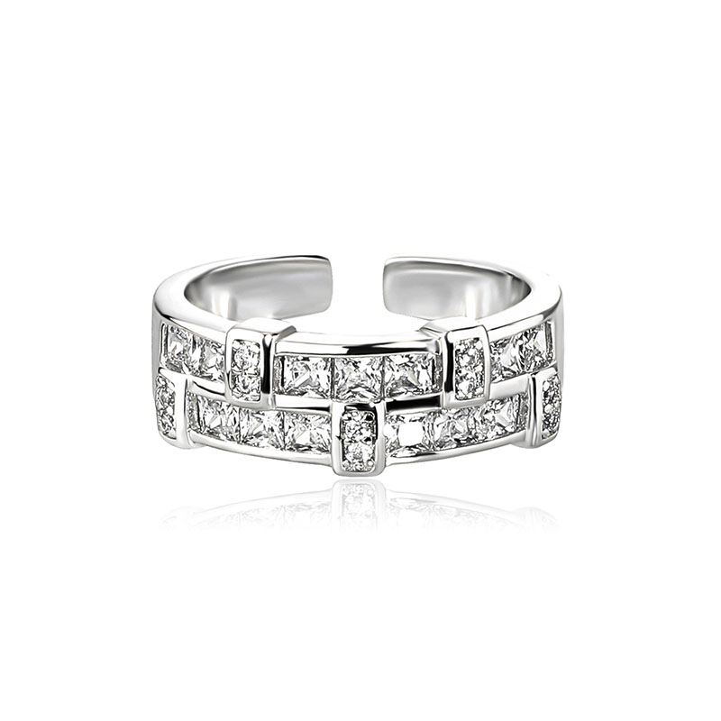 Engagement ring inlaid with ZA stone open ring with adjustable size for lady/women/men body fashion jewelry design