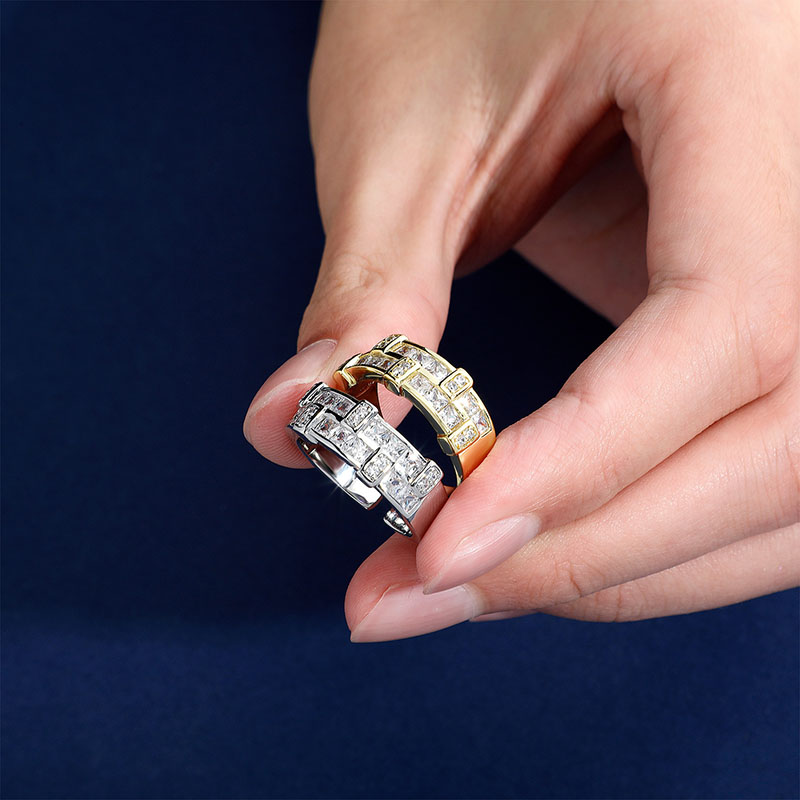 Engagement ring inlaid with ZA stone open ring with adjustable size for lady/women/men body fashion jewelry design