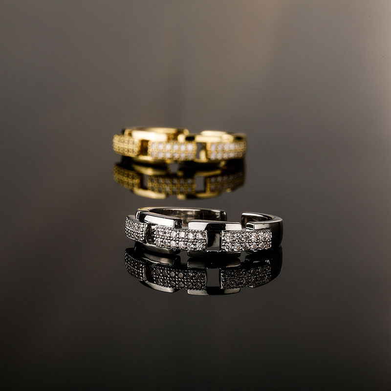 14K golden plated ring inlaid with 3A+ CZ stone engagement ring open ring for lady/women fashion jewelry accessories