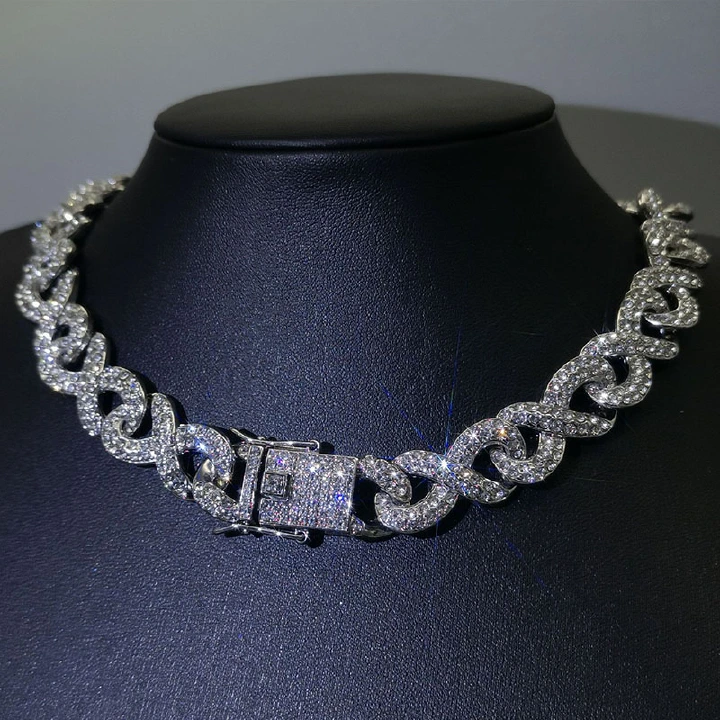 man/woman diamond chain necklace rapper luxury hip hop chain necklace link iced out bling bling CZ cuban link chain jewelry valentine gifts for her/him party fashion jewelry accesorries jewelry