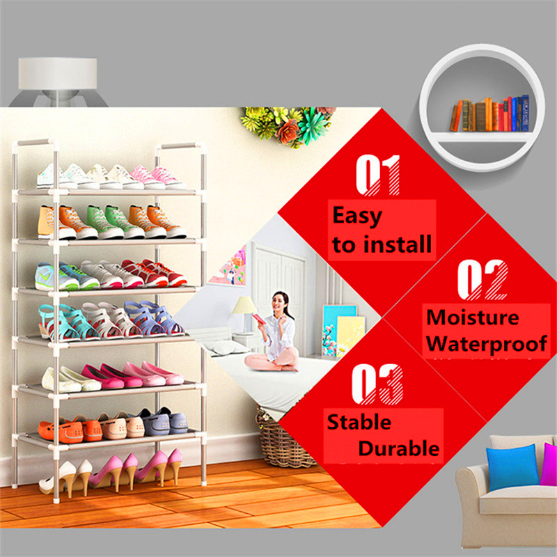 6 Layers Shoes Racks Assemble Shelves Storage Organizing Rack Small Furniture