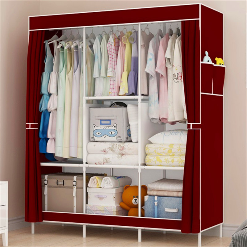 Wardrobes Assemble Closets Portable Home Storage Small Furniture 3 Columns DIY  Large Capacity
