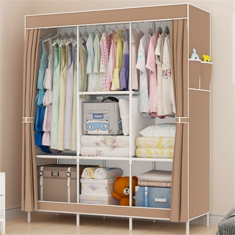 Wardrobes Assemble Closets Portable Home Storage Small Furniture 3 Columns DIY  Large Capacity