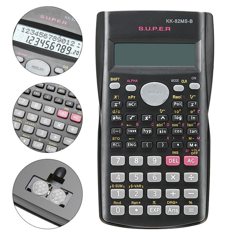 Handheld Student's Calculator 2 Line Display Portable Multifunctional Calculator for Mathematics