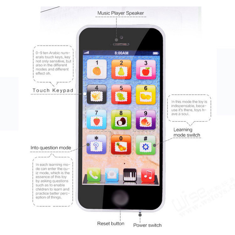 Baby Kid Learning Mobile Phone Toy Early Educational Toys Gift with Music Mobile Phone Toys Gift