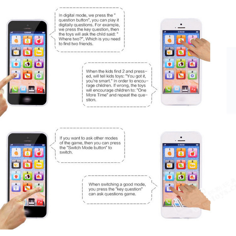 Baby Kid Learning Mobile Phone Toy Early Educational Toys Gift with Music Mobile Phone Toys Gift