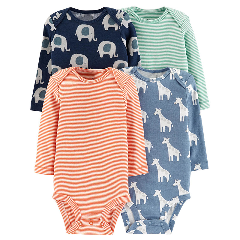 4pcs/set Baby Boy Girl Clothes Body Winter Baby Romper Newborn Wear Long Sleeve Jumpsuit