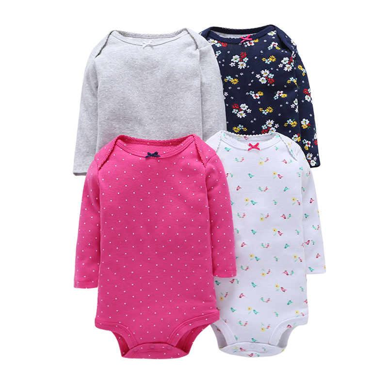 4pcs/set Baby Boy Girl Clothes Body Winter Baby Romper Newborn Wear Long Sleeve Jumpsuit
