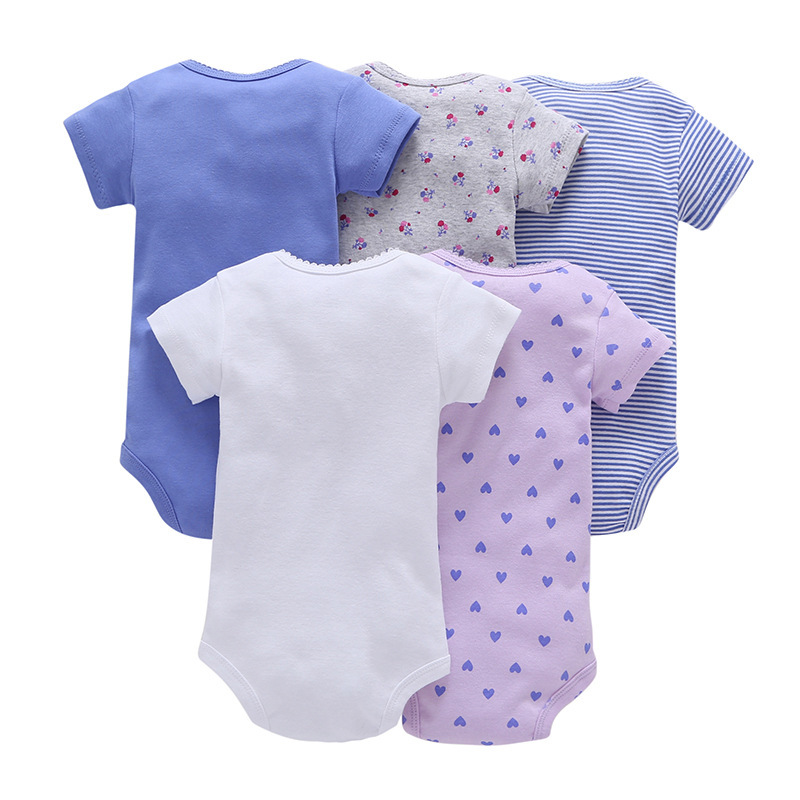 5PCS Summer Short Sleeve Baby Rompers Cotton Girls Boys Clothes Newborn Baby Clothes Roupa De Bebes