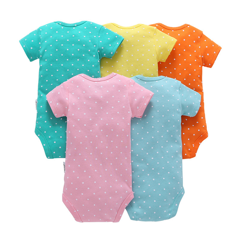 5PCS Summer Short Sleeve Baby Rompers Cotton Girls Boys Clothes Newborn Baby Clothes Roupa De Bebes