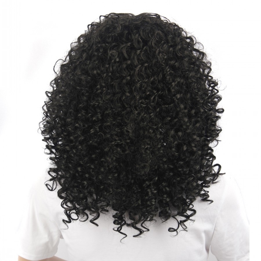 16inch Curly Hair Wigs Black Fashion Hair Wigs for Women Wigs Curly Synthetic