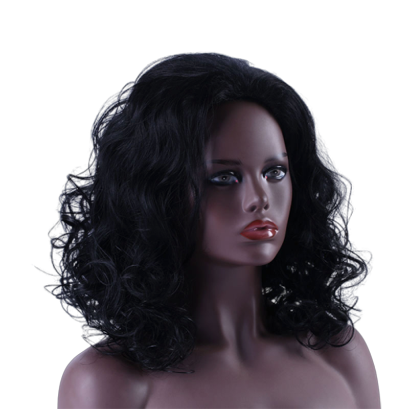 Fashion Synthetic Short Curly Hair Wigs New Short Wig for Lady Woman Wig Fluffy Hair Black Wigs