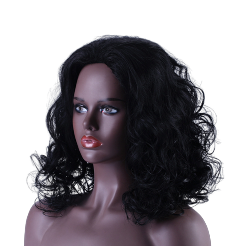 Fashion Synthetic Short Curly Hair Wigs New Short Wig for Lady Woman Wig Fluffy Hair Black Wigs