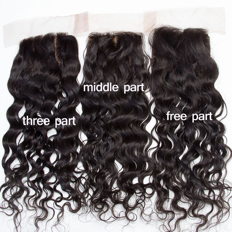 4X4 100% Human Hair Water Wave Swiss Lace Closure Middle/Free/Three Part Lace Closure Remy Hair