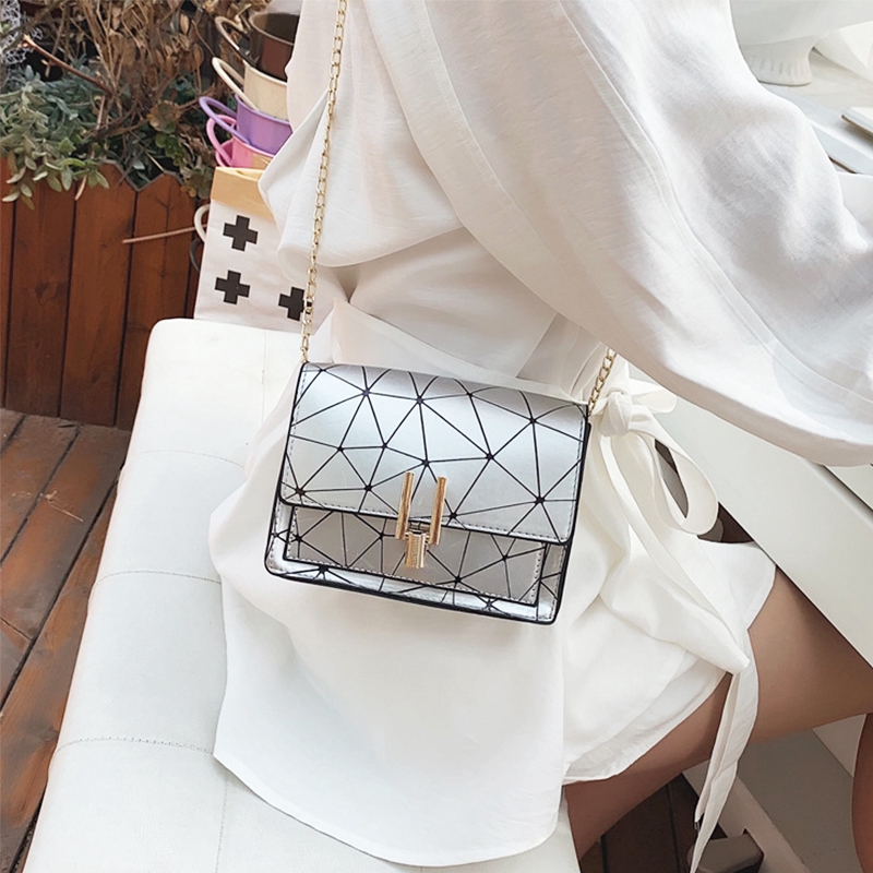 Fashion new simple geometric rhombic sling bag bucket bag  Messenger bag / women's bag chain bag
