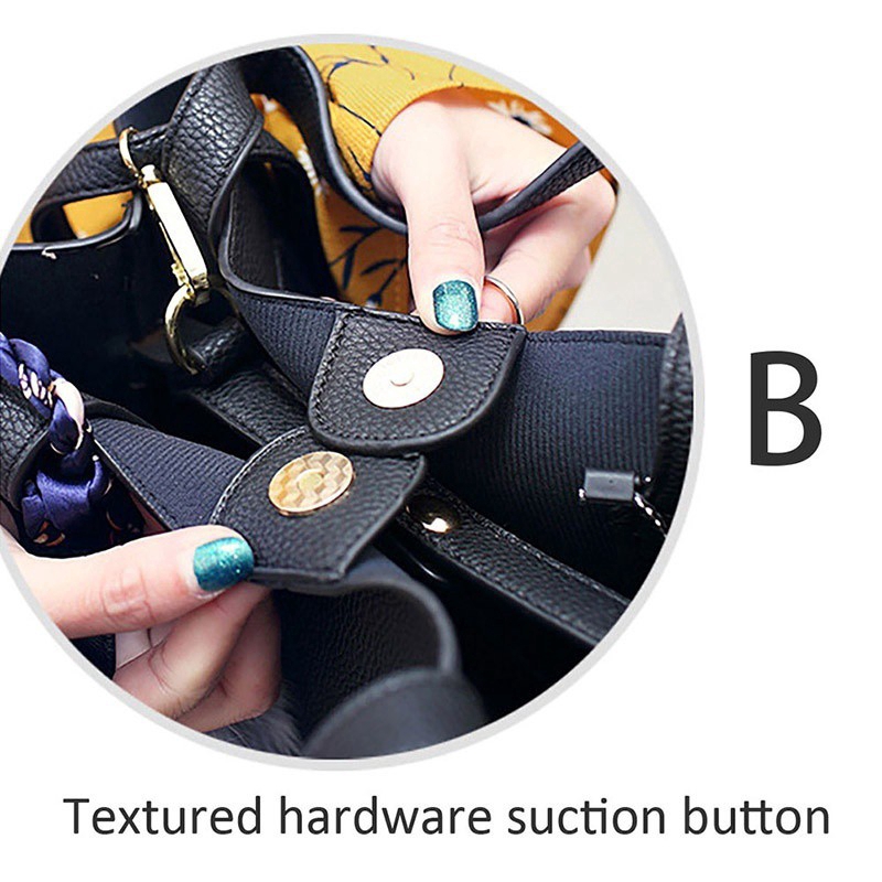 2 in1 PU Leather Women Bag Set Handbag Shoulder Bag Tote Bags