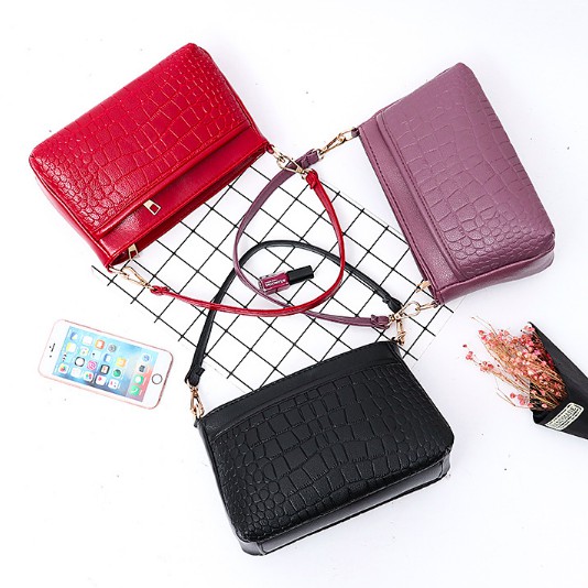 Korean Crocodile Women Hand Bag Office Shoulder Beg Sling Bag Handbag