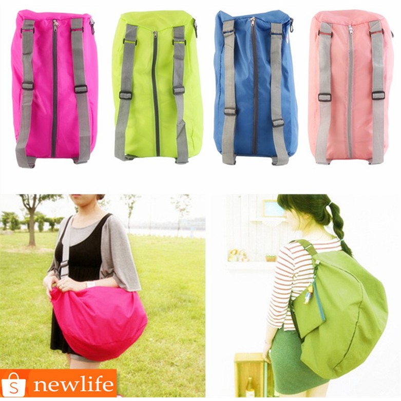 Folding Shoulder Handbag Shopper Reuse Tote Travel Backpack