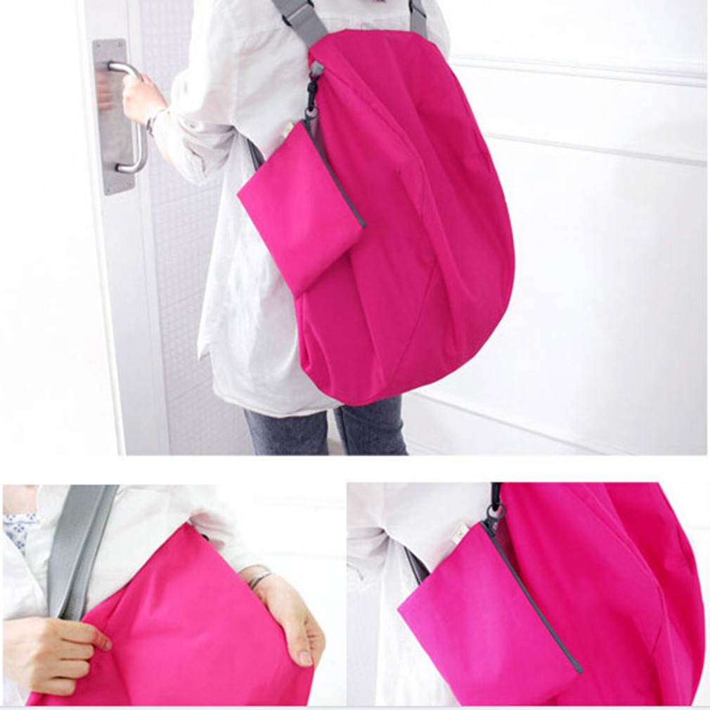 Folding Shoulder Handbag Shopper Reuse Tote Travel Backpack