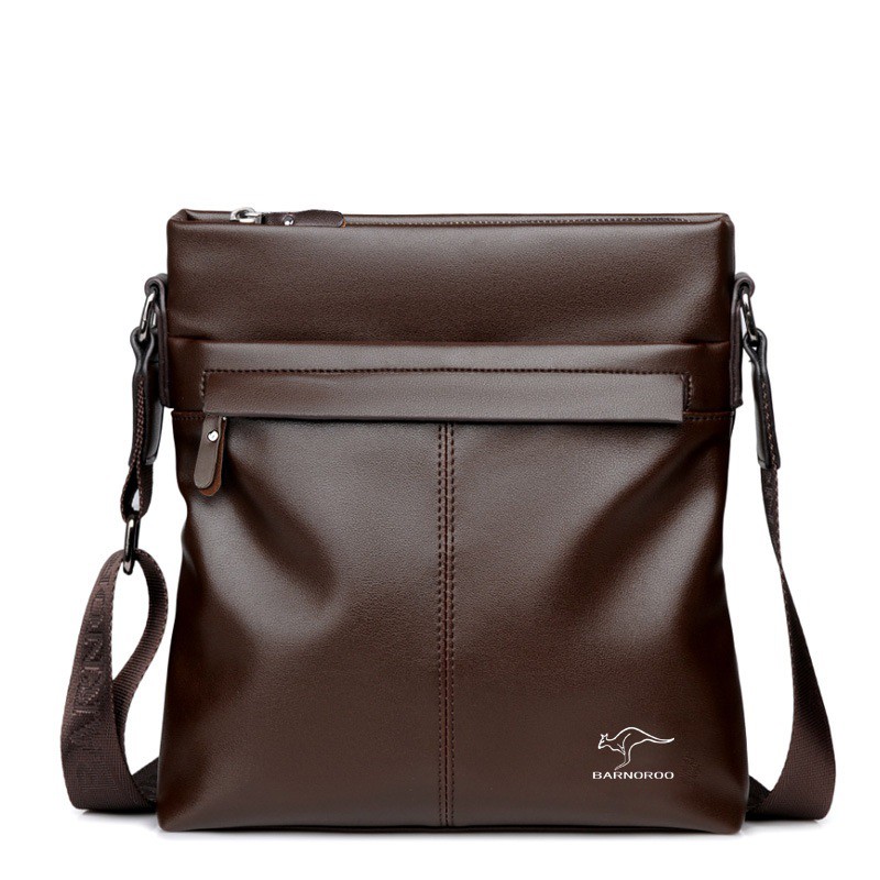 Men&apos;s Sling Bag Soft Leather Shoulder Bag Business Man Crossbody Bag