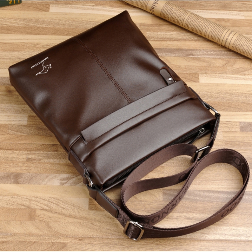 Men&apos;s Sling Bag Soft Leather Shoulder Bag Business Man Crossbody Bag