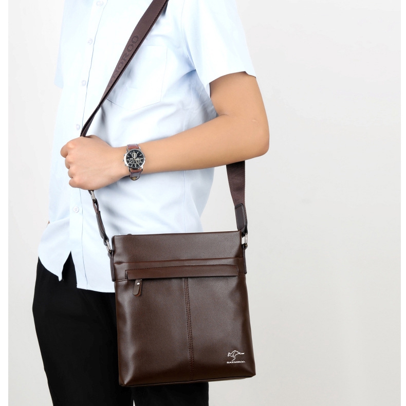 Men&apos;s Sling Bag Soft Leather Shoulder Bag Business Man Crossbody Bag