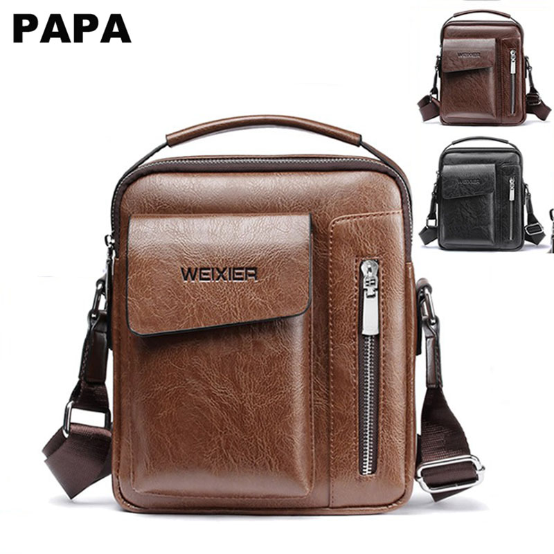 Man Tote Bag Handbag Extra Pocket Classic Leather Medium Sling Bag Crossbody Beg