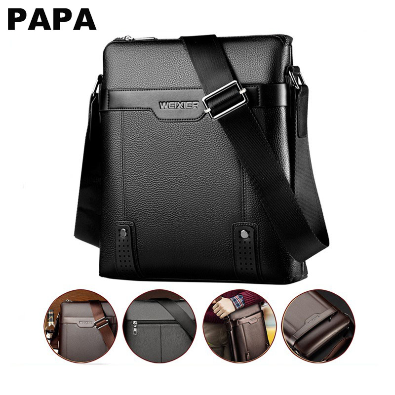 Leather Men Shoulder Bag Tote Sling Bag Elegant Messenger  Weekend Vacation Travel Work Business Bag