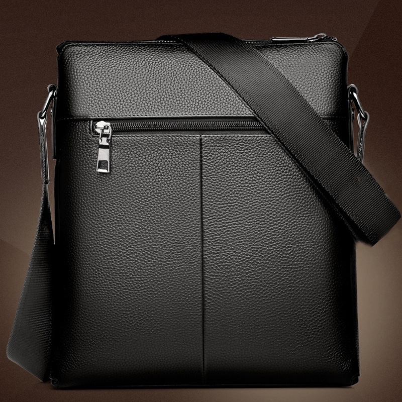 Leather Men Shoulder Bag Tote Sling Bag Elegant Messenger  Weekend Vacation Travel Work Business Bag