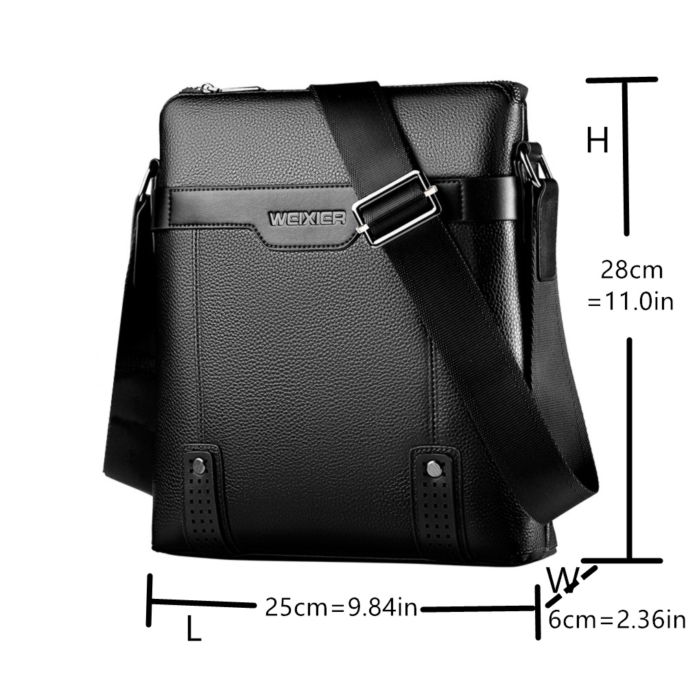 Leather Men Shoulder Bag Tote Sling Bag Elegant Messenger  Weekend Vacation Travel Work Business Bag