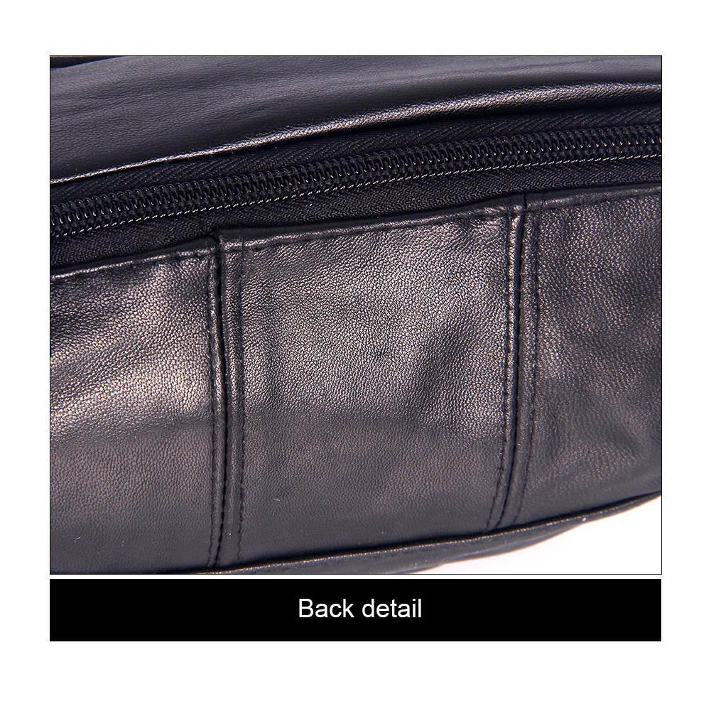Soft Genuine Leather ​Men Waist Bag Zipper Cross Body Bag