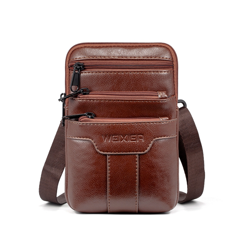 Men&apos;s Tote Bag Waist Bag Leather Crossbody Bag Casual Waist Bag