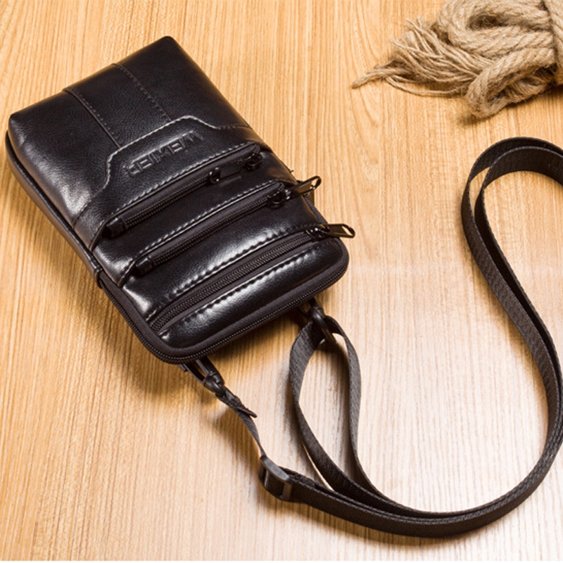 Men&apos;s Tote Bag Waist Bag Leather Crossbody Bag Casual Waist Bag