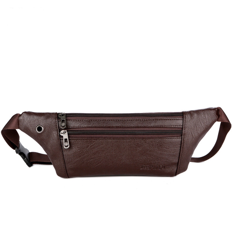 PAPA Men Waist Bag Leather Casual Chest Waist Packs Multifunction Running Waist Bag