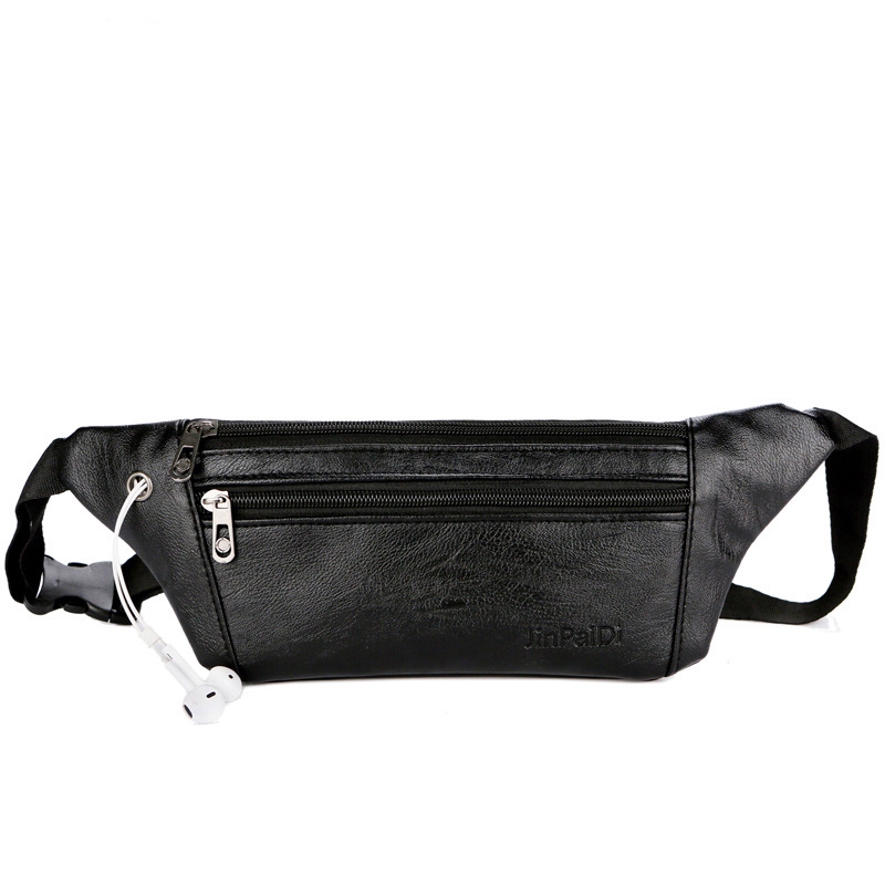 PAPA Men Waist Bag Leather Casual Chest Waist Packs Multifunction Running Waist Bag