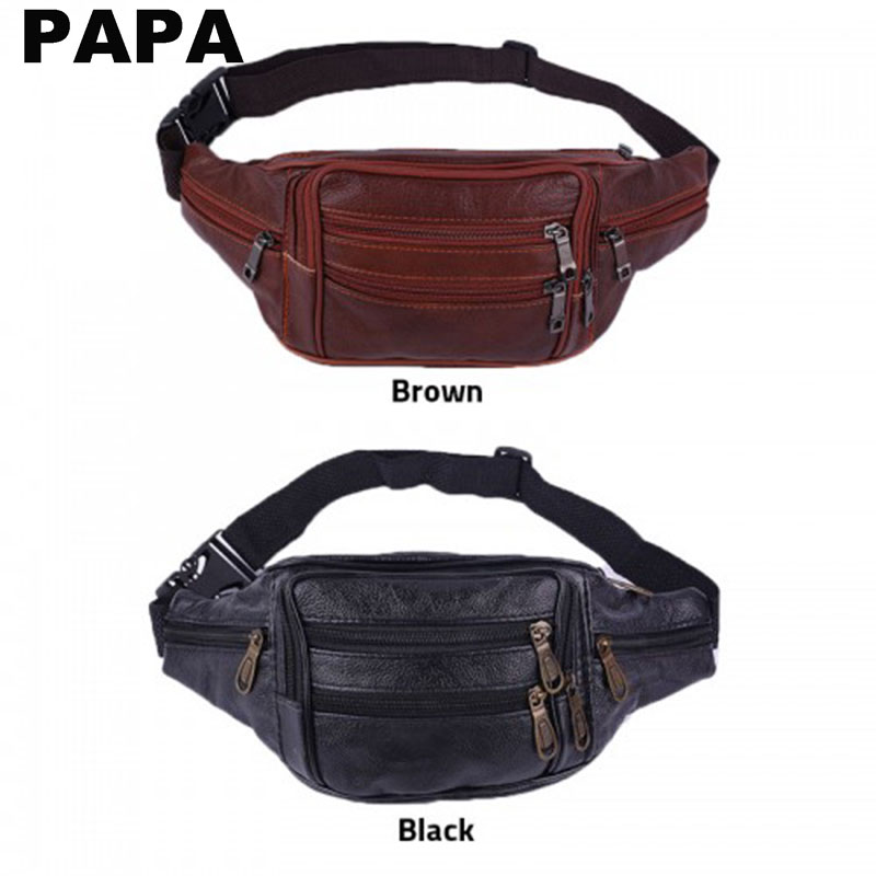 PU Leather  Waist Bag Fanny Pack with Zip Pocket Travel - R985